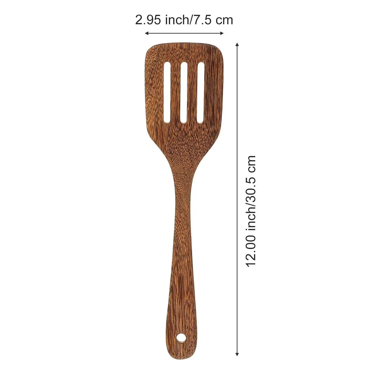 Wooden Spatula Ladle Kitchen Utensil for Cooking Nonstick Frying Pan Wok Wood Turner Stirring 30 cm Long Handle Serving Spoon