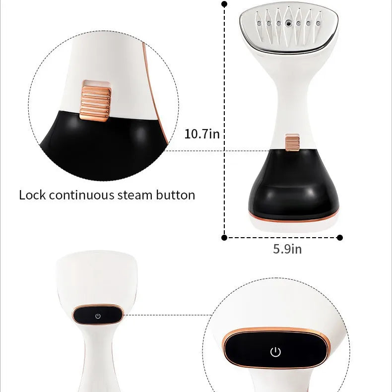 1800W Handheld Steam Hanging Iron Touch Screen Control 15 Seconds Fast Preheat 320ml Portable Home Small Fabric Clothes Steamer