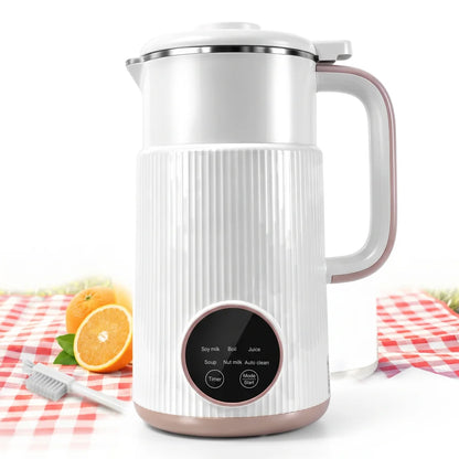 Home Nut Milk Blender White US Plug 27oz 8 Blade 11 Intelligent Functions Hot Cold Stirring No Soak Multifunctional Soy Milk Maker for Almond Oat Milk Soup Puree Baby Food Countertop Kitchen Appliance