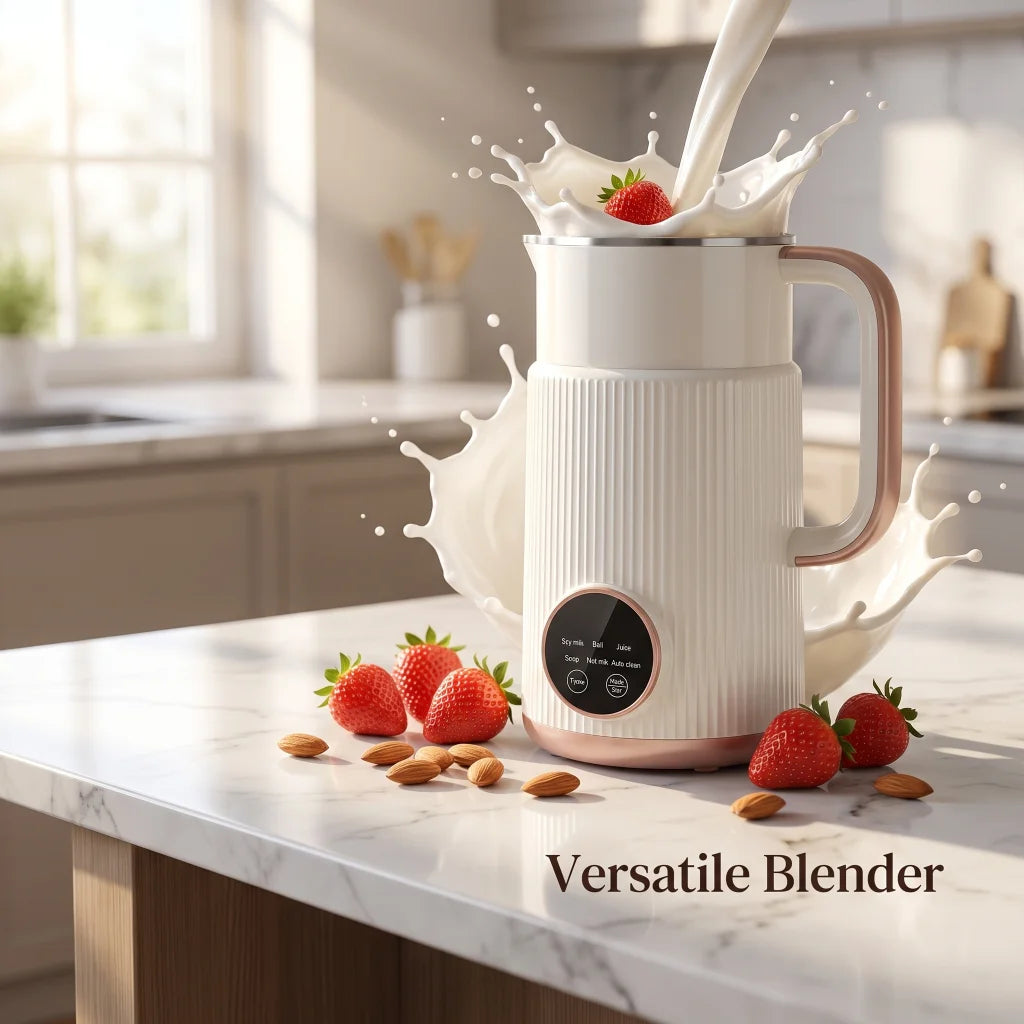 Home Nut Milk Blender White US Plug 27oz 8 Blade 11 Intelligent Functions Hot Cold Stirring No Soak Multifunctional Soy Milk Maker for Almond Oat Milk Soup Puree Baby Food Countertop Kitchen Appliance