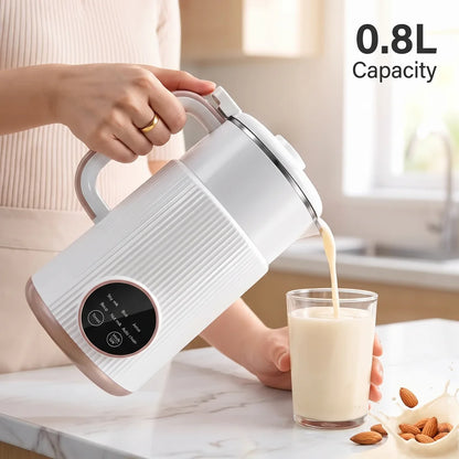 Home Nut Milk Blender White US Plug 27oz 8 Blade 11 Intelligent Functions Hot Cold Stirring No Soak Multifunctional Soy Milk Maker for Almond Oat Milk Soup Puree Baby Food Countertop Kitchen Appliance