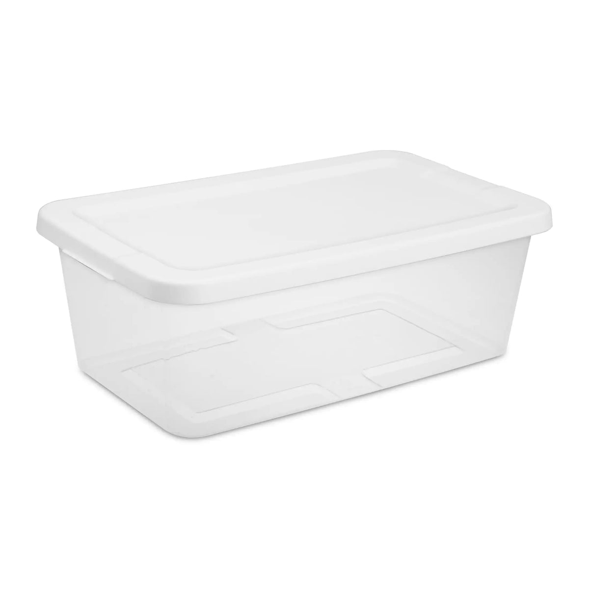 Sterilite 6 Quart Small Storage Bin, Clear Plastic Storage Container with Snap-On Lid, White kitchen accessories organizer bolsa reutilizable home organization and storage