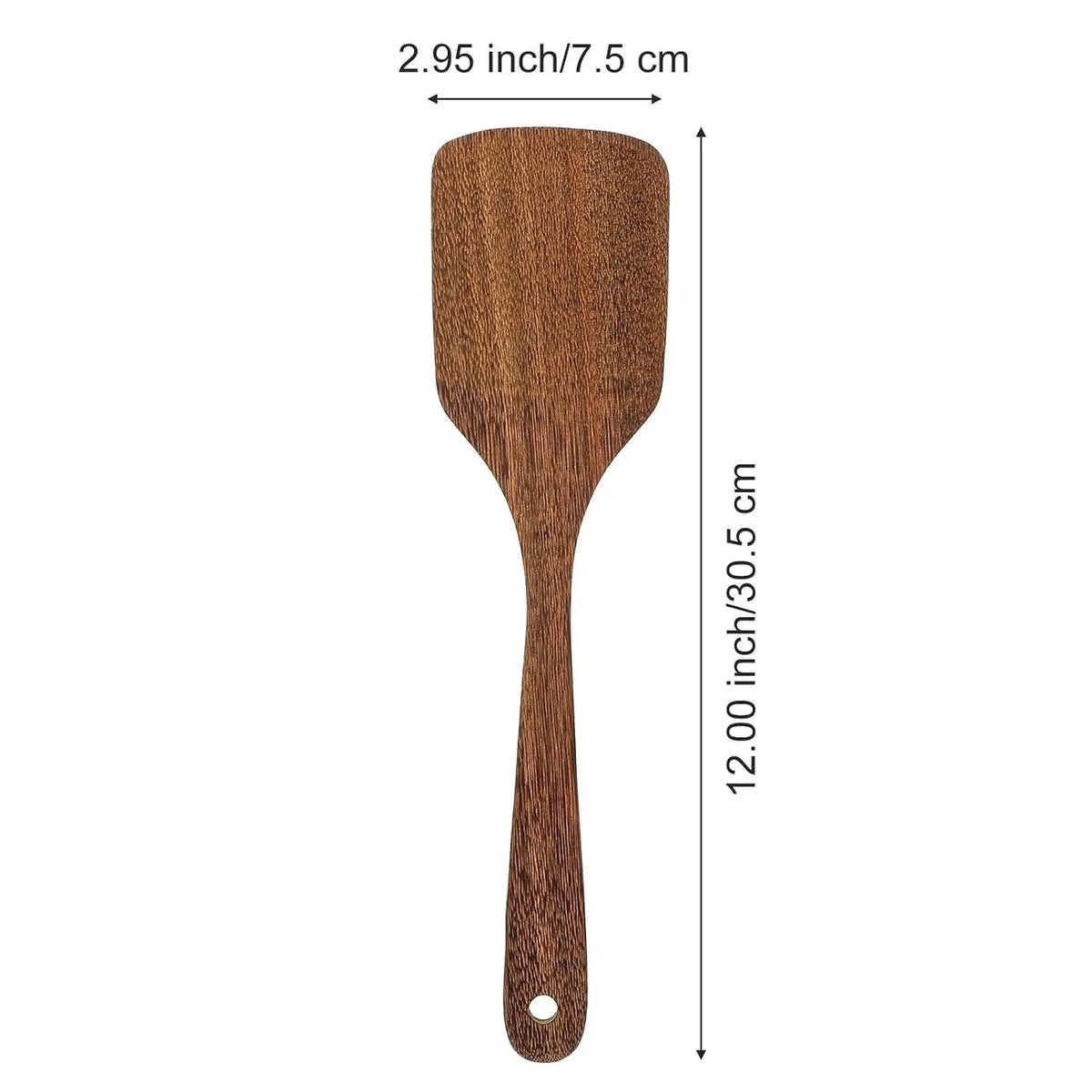 Wooden Spatula Ladle Kitchen Utensil for Cooking Nonstick Frying Pan Wok Wood Turner Stirring 30 cm Long Handle Serving Spoon