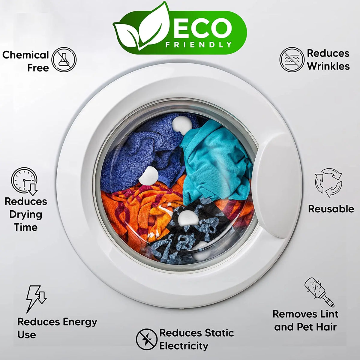 Wool Dryer Balls 7CM Premium Natural Fabric Softener Wool Balls Replaces Dryer Sheets Laundry Balls for Dryer