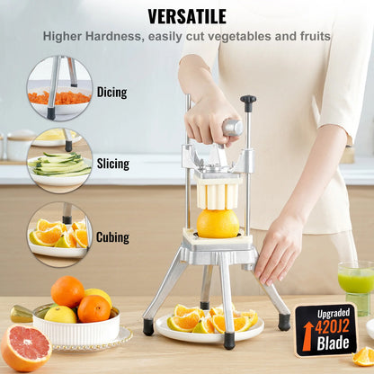 SucceBuy Commercial Vegetable Fruit Dicer Cutter Potato Slicer Chopper 4 Blades & Tray Manual Cutting Machine home appliance