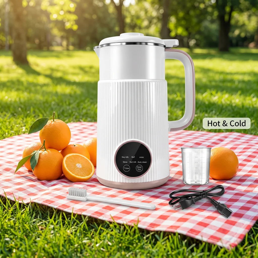 Home Nut Milk Blender White US Plug 27oz 8 Blade 11 Intelligent Functions Hot Cold Stirring No Soak Multifunctional Soy Milk Maker for Almond Oat Milk Soup Puree Baby Food Countertop Kitchen Appliance