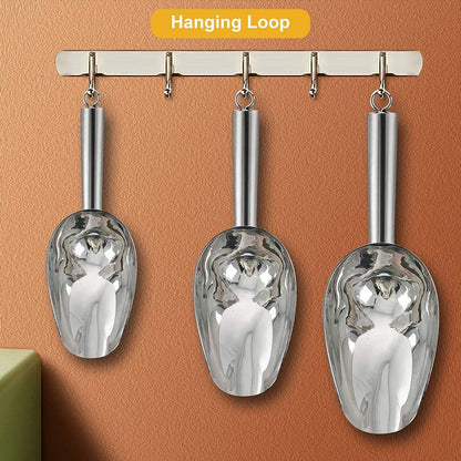 Stainless Steel Ice Shovel Multifunctional Ice Flour Sugar Scoop with 5/8/12 Ounce Ice Scooper for Ice Maker Bar Kitchen Tool