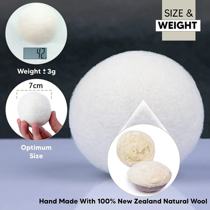 Wool Dryer Balls 7CM Premium Natural Fabric Softener Wool Balls Replaces Dryer Sheets Laundry Balls for Dryer